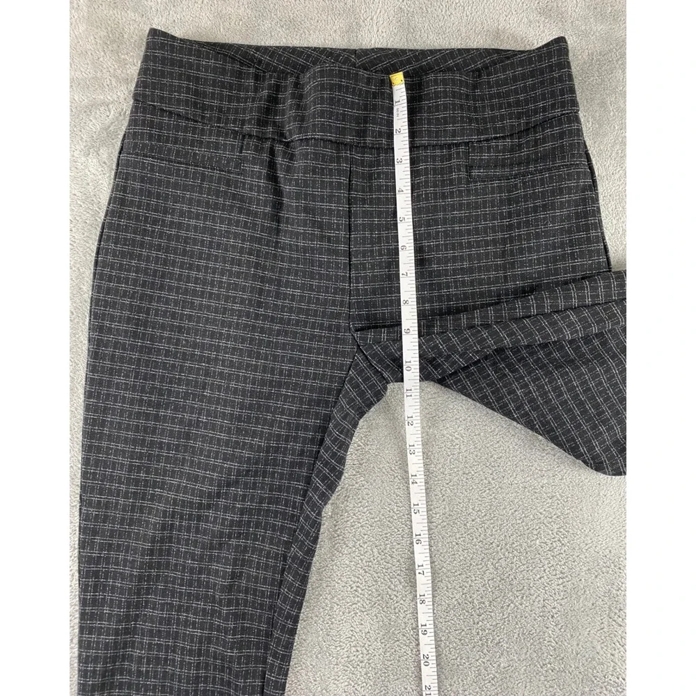 Dalia Womens Grey Grid Pull On Slim Leg Dress Pants Size M‎ D4654-E1761 Stretch